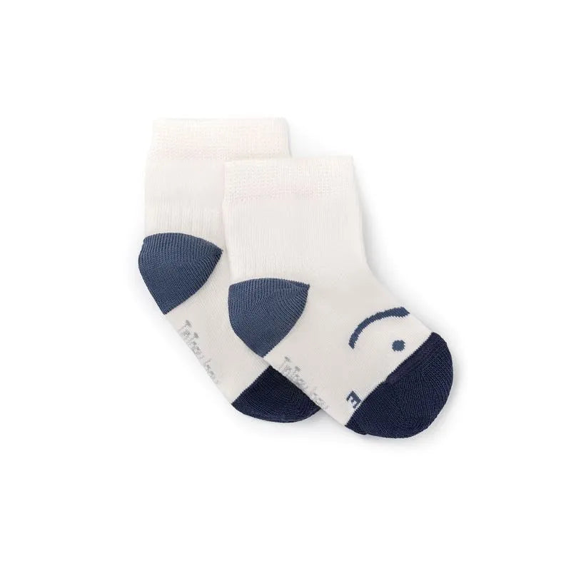Tip Toey Joey Meias Barefoot Branco e Azul - Pack 3 meias