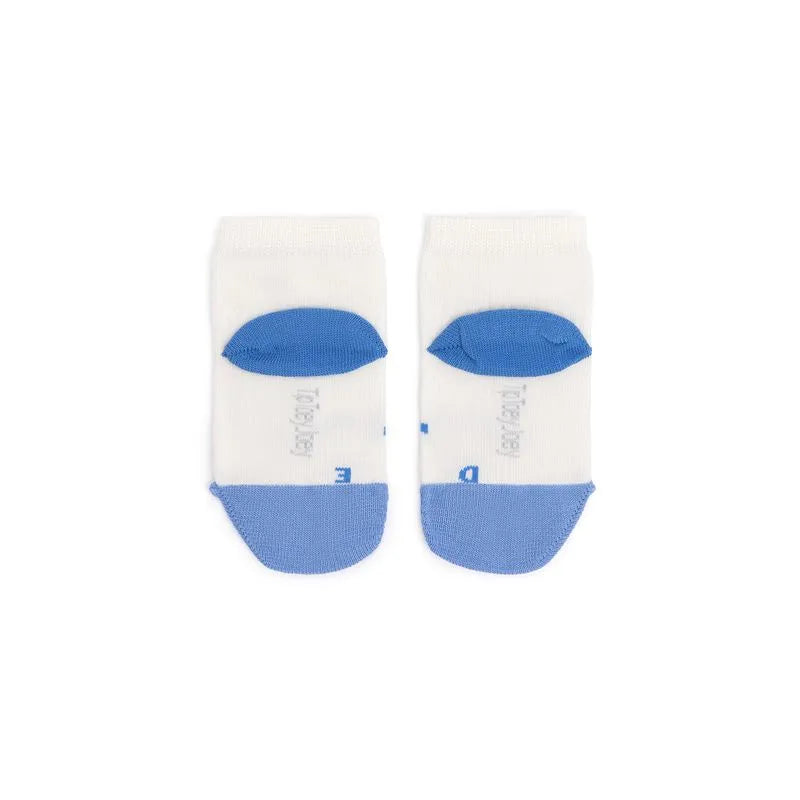 Tip Toey Joey Meias Barefoot Branco e Azul - Pack 3 meias