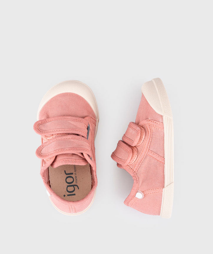 Igor - Ténis de Lona Velcro Rosa