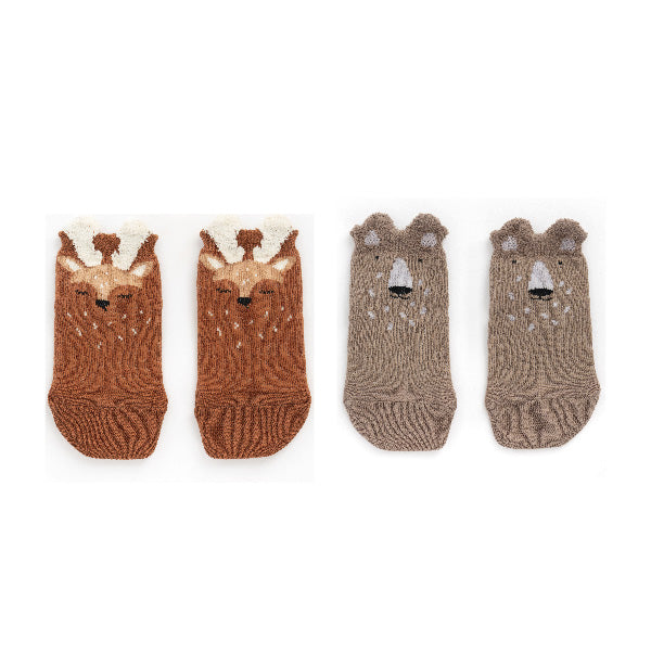 Meias Attisocks Deer+Bear ( Antiderrapantes) - Pack 2 Meias